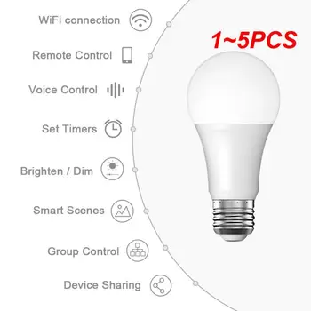 1~5VNT Lemputės Tuya Wifi Smart Led Valdymas Balsu Smart Gyvenimo App Kontrolės Darbai Su Alexa, Google Namuose Šalta Balta Spalvos Lempa