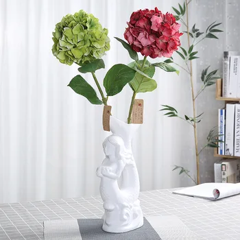 Europos stiliaus abstraktus undinė vaza kūrybos namuose desertas parduotuvė darbalaukio džiovintų gėlių, gėlių kompozicijų bako apdaila