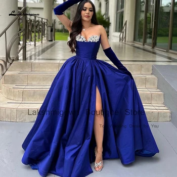 Lakshmigown Arabų Moterų Royal Blue Ilgą Vakarinę Suknelę 2024 Abiti Da Sposa Seksualus Vestuvių Svečias Šalis, Chalatai