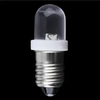 Patvarus LED E10 Varžtas Bazė Indikatoriaus Lemputė Šalta Balta 6 V DC, labai Šviesus Apšvietimas, Lempos, Lemputės Šalta Balta