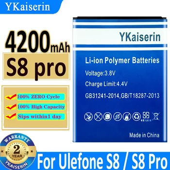 YKaiserin Mobiliojo Telefono Bateria Už Ulefone S8 S8 Pro Baterija 4200mAh 5.3 colių MTK6737 MTK6580 Baterija Mobilių Priedų